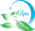 Logo design, leaves with A-Spa text